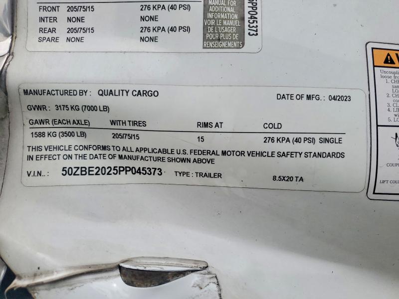 60842356 :رقم المزاد ، 50ZBE2025PP045373 vin ، 2023 Aro Quality Ca مزاد بيع