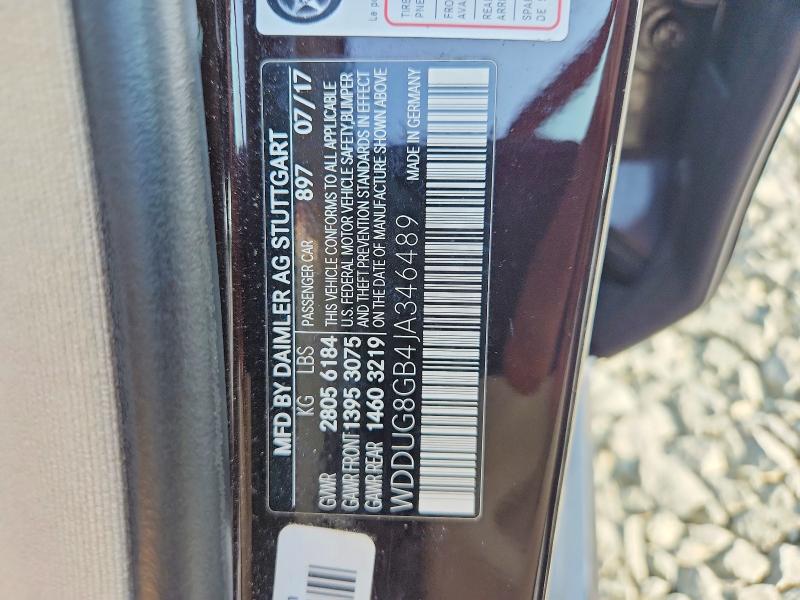 2018 Mercedes-benz S მანქანა იყიდება აუქციონზე, vin: WDDUG8GB4JA346489, აუქციონის ნომერი: 61228316