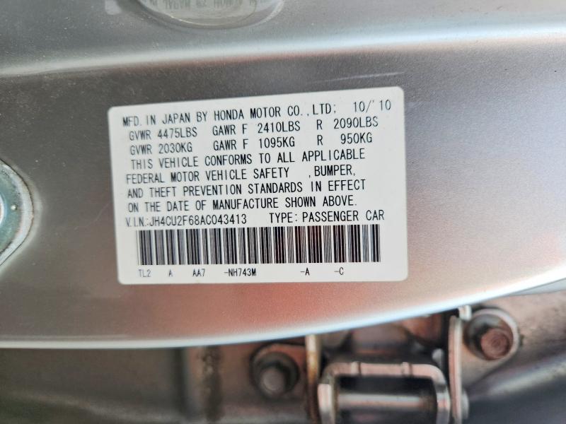62008666 :رقم المزاد ، JH4CU2F68AC043413 vin ، 2010 Acura Tsx مزاد بيع