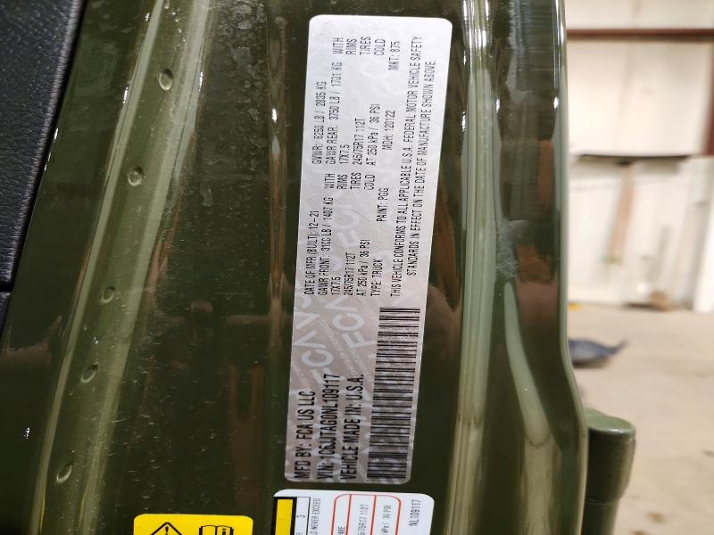 Продаж на аукціоні авто 2022 Jeep Gladiator, vin: 1C6JJTAG0NL109117, номер лоту: 62680176