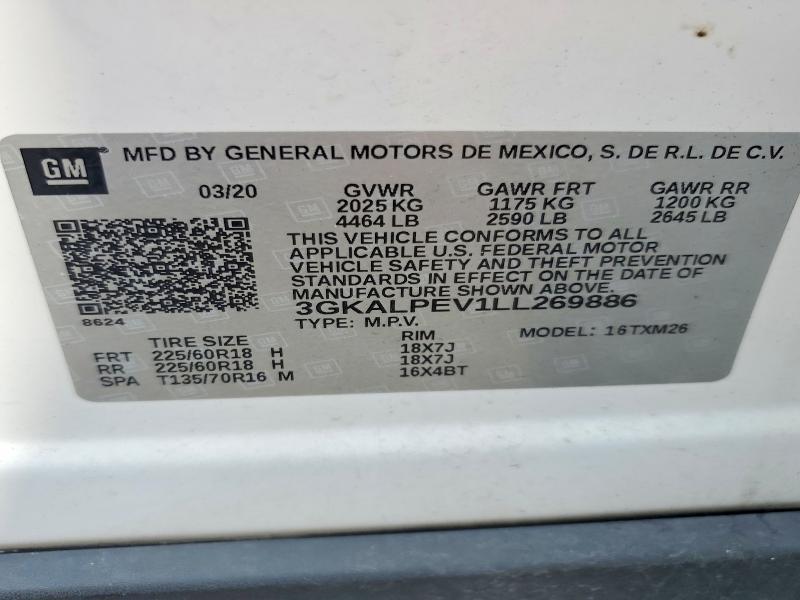 Aukcja sprzedaży 2020 Gmc Terrain, vin: 3GKALPEV1LL269886, numer aukcji: 59179096