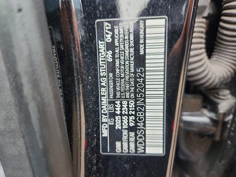 63051406 :رقم المزاد ، WDDSJ4GB2JN520425 vin ، 2018 Mercedes-benz Cla مزاد بيع