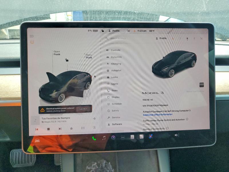 Продажа на аукционе авто 2023 Tesla Model 3, vin: 5YJ3E1EA7PF438449, номер лота: 62155836