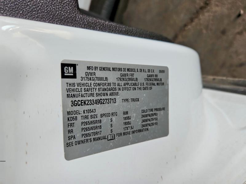 Продаж на аукціоні авто 2009 Chevrolet Silverado, vin: 3GCEK23349G273713, номер лоту: 61746676