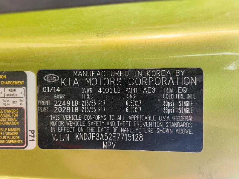 Продажа на аукционе авто 2014 Kia Soul, vin: KNDJP3A52E7715128, номер лота: 60074916