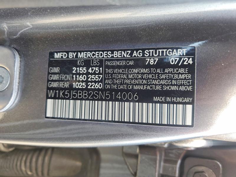 60432256 :رقم المزاد ، W1K5J5BB2SN514006 vin ، 2025 Mercedes-benz Cla مزاد بيع