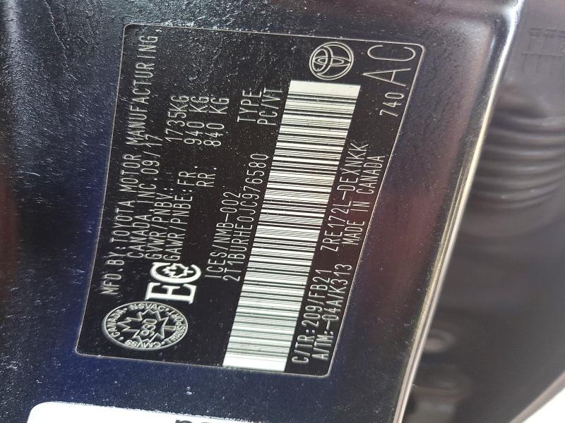 Продажа на аукционе авто 2018 Toyota Corolla, vin: 2T1BURHE0JC976580, номер лота: 61331786