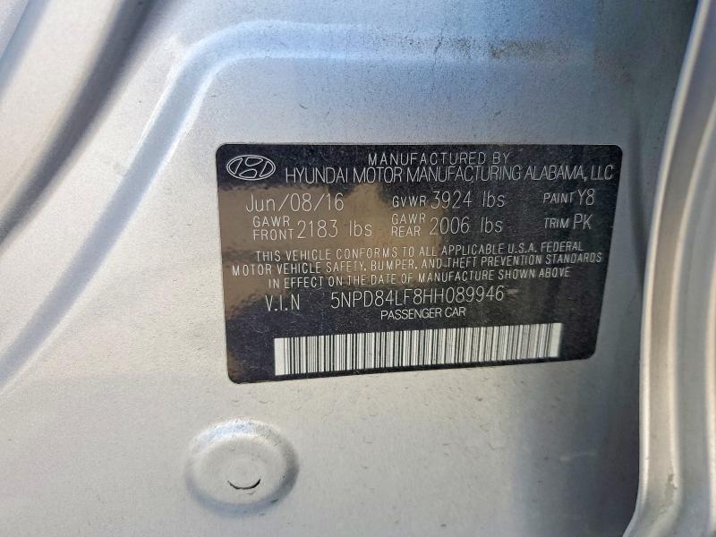 2017 Hyundai Elantra მანქანა იყიდება აუქციონზე, vin: 5NPD84LF8HH089946, აუქციონის ნომერი: 61070496