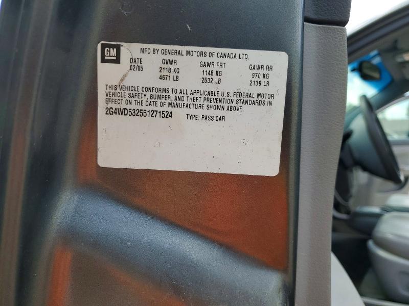 2005 Buick Lacrosse მანქანა იყიდება აუქციონზე, vin: 2G4WD532551271524, აუქციონის ნომერი: 57622906