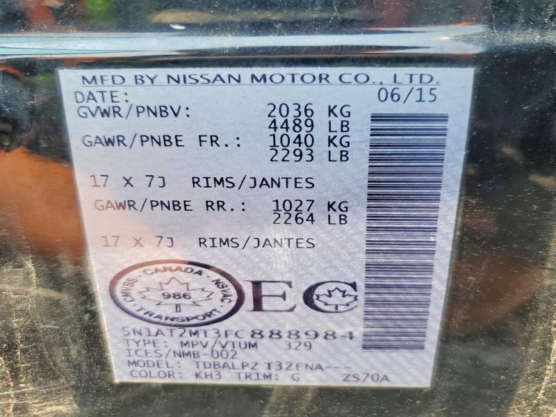 62475166 :رقم المزاد ، 5N1AT2MT3FC888984 vin ، 2015 Nissan Rogue مزاد بيع