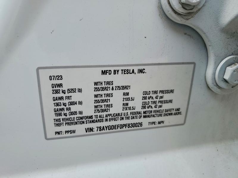 Aukcja sprzedaży 2023 Tesla Model Y, vin: 7SAYGDEF0PF830026, numer aukcji: 60079516