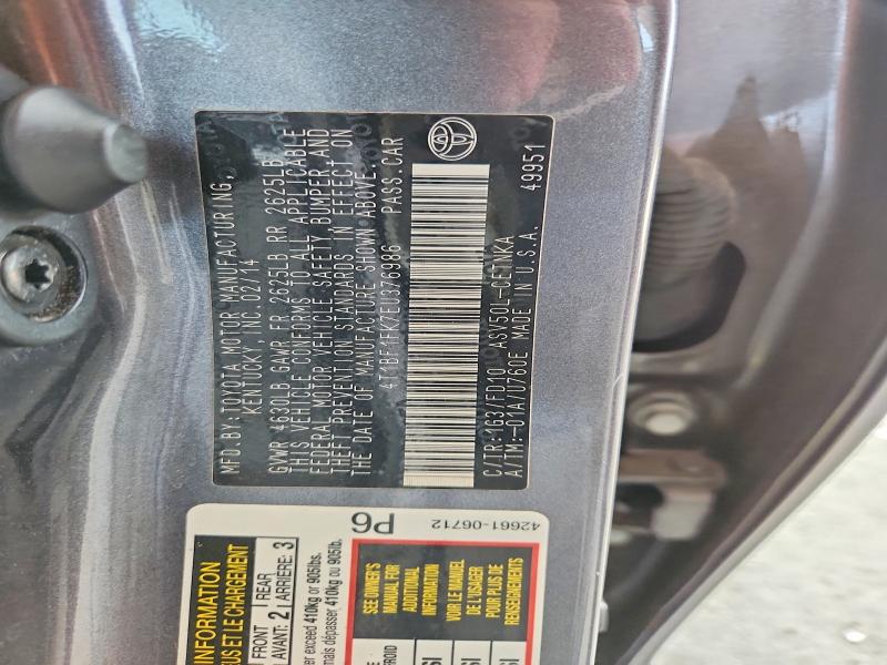 Продажа на аукционе авто 2014 Toyota Camry, vin: 4T1BF1FK7EU376986, номер лота: 60250826