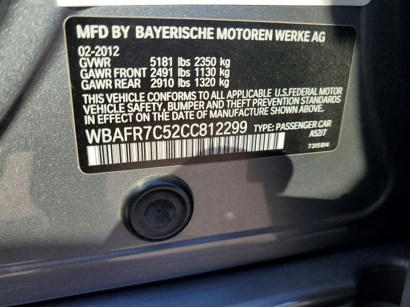 Продаж на аукціоні авто 2012 Bmw 535, vin: WBAFR7C52CC812299, номер лоту: 61439666