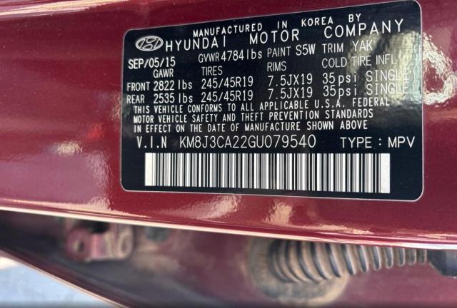 Продаж на аукціоні авто 2016 Hyundai Tucson, vin: KM8J3CA22GU079540, номер лоту: 61447596