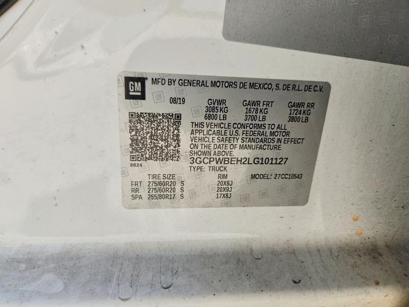 Продаж на аукціоні авто 2020 Chevrolet Silverado, vin: 3GCPWBEH2LG101127, номер лоту: 61866756