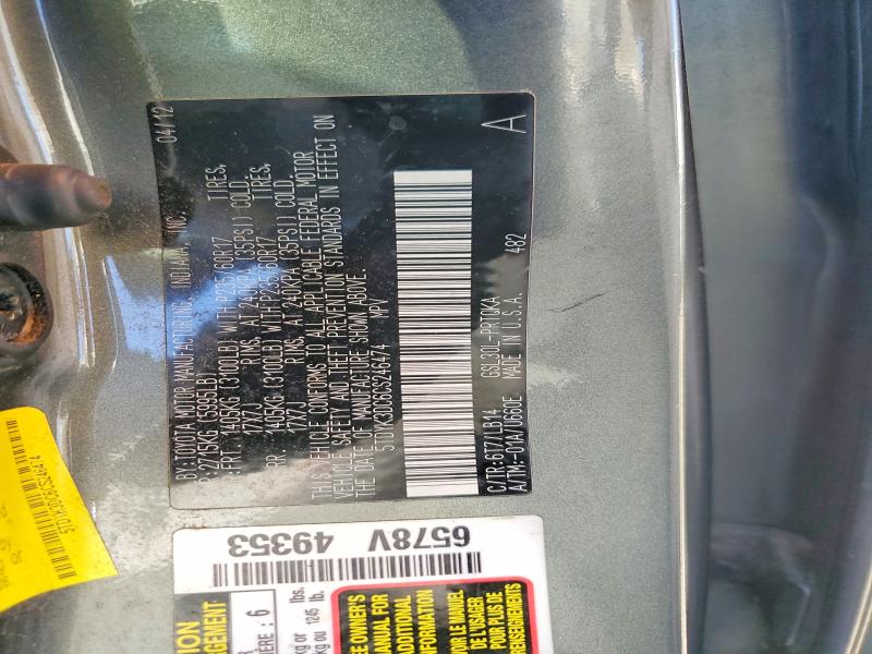 Продаж на аукціоні авто 2012 Toyota Sienna, vin: 5TDYK3DC6CS246474, номер лоту: 61163026