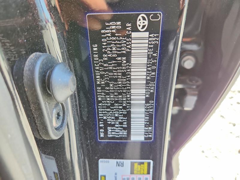 59399936 :رقم المزاد ، 5YFS4MCEXPP143422 vin ، 2023 Toyota Corolla مزاد بيع