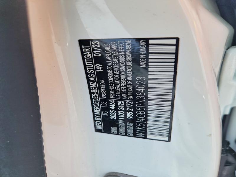 Aukcja sprzedaży 2023 Mercedes-benz Cla, vin: W1K5J4GB5PN384023, numer aukcji: 63479286