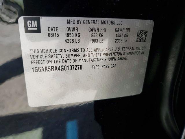Aukcja sprzedaży 2016 Cadillac Ats, vin: 1G6AA5RA4G0107270, numer aukcji: 62350386