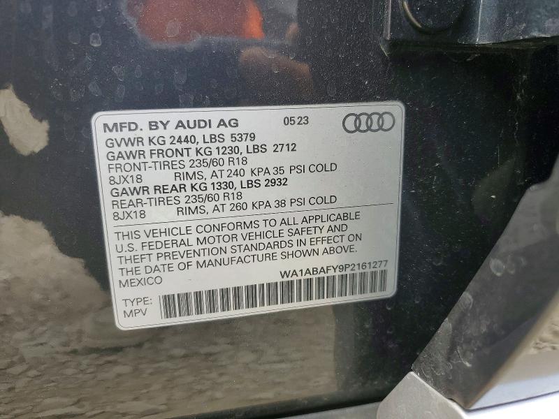 Auction sale of the 2023 Audi Q5, vin: WA1ABAFY9P2161277, lot number: 61940026