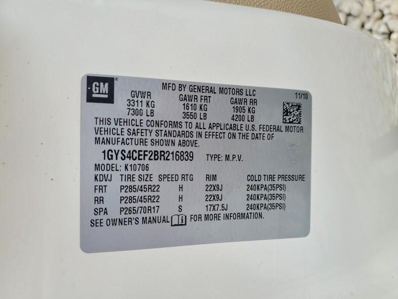 Продаж на аукціоні авто 2011 Cadillac Escalade, vin: 1GYS4CEF2BR216839, номер лоту: 63528826