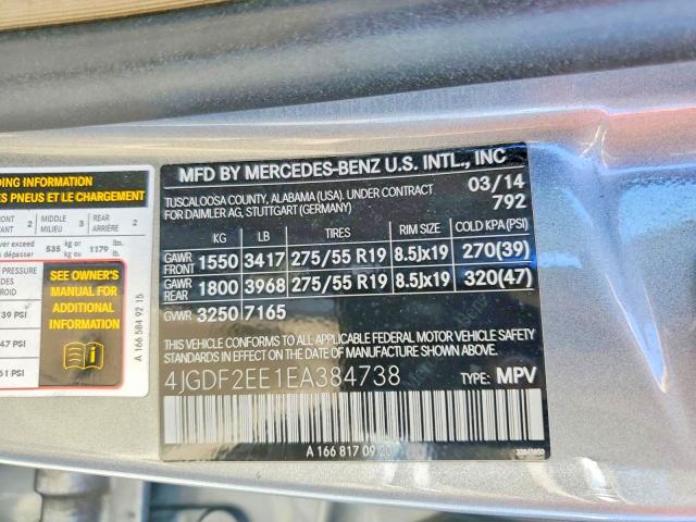 Продажа на аукционе авто 2014 Mercedes-benz Gl, vin: 4JGDF2EE1EA384738, номер лота: 59921276