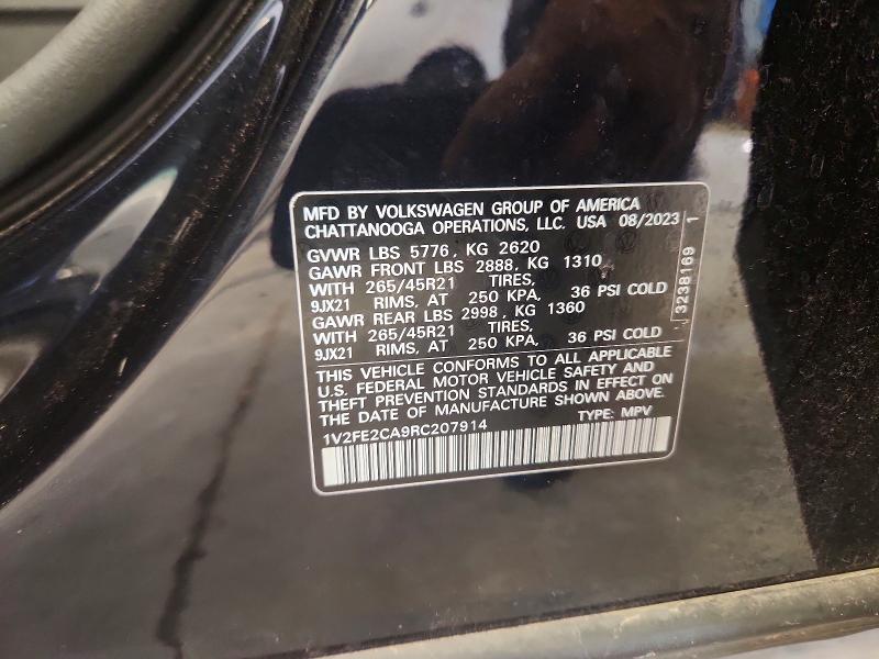 2024 Volkswagen Atlas Cross Sport მანქანა იყიდება აუქციონზე, vin: 1V2FE2CA9RC207914, აუქციონის ნომერი: 59789856