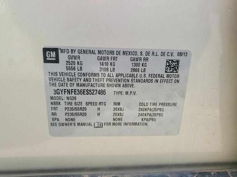 Продажа на аукционе авто 2014 Cadillac Srx, vin: 3GYFNFE36ES527486, номер лота: 62940306