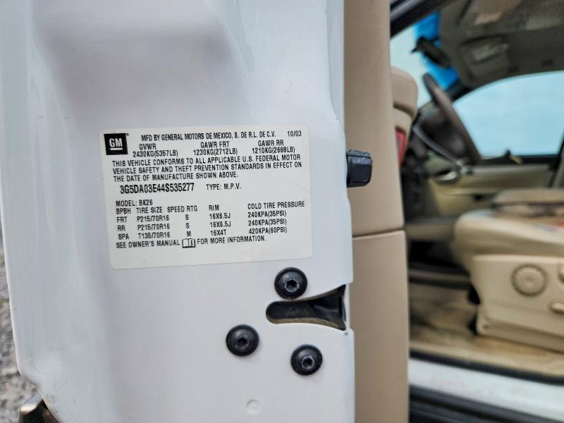 62673796 :رقم المزاد ، 3G5DA03E44S535277 vin ، 2004 Buick Rendezvous مزاد بيع
