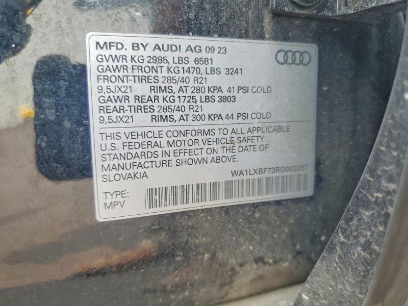 Продажа на аукционе авто 2024 Audi Q7, vin: WA1LXBF73RD002057, номер лота: 62089366