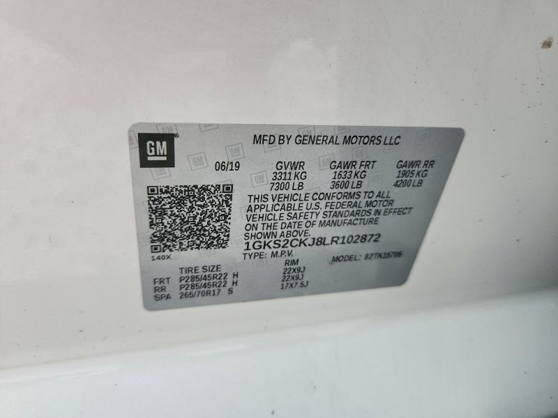 Aukcja sprzedaży 2020 Gmc Yukon, vin: 1GKS2CKJ8LR102872, numer aukcji: 62609056