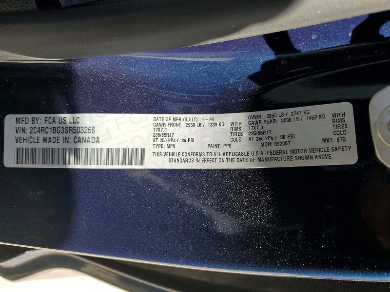 Aukcja sprzedaży 2025 Chrysler Pacifica, vin: 2C4RC1BG3SR503268, numer aukcji: 60897446