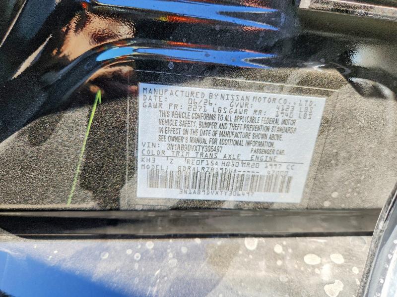 2026 Nissan Sentra მანქანა იყიდება აუქციონზე, vin: 3N1AB9DVXTY306497, აუქციონის ნომერი: 62265106