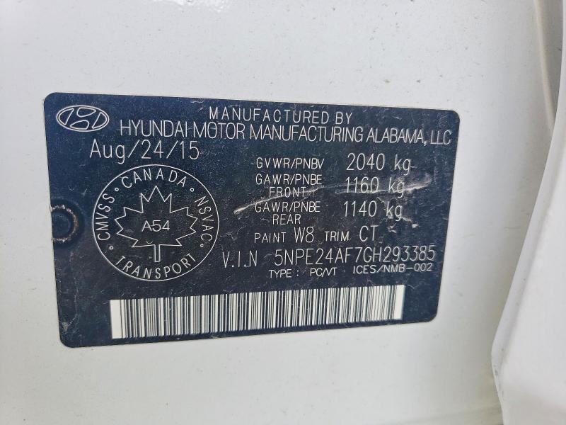 Продажа на аукционе авто 2016 Hyundai Sonata, vin: 5NPE24AF7GH293385, номер лота: 63326836