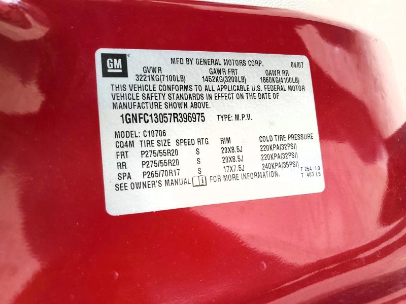 Продаж на аукціоні авто 2007 Chevrolet Tahoe, vin: 1GNFC13057R396975, номер лоту: 58577816