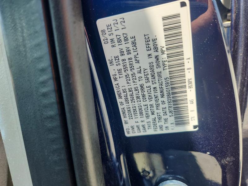 2008 Acura Rdx მანქანა იყიდება აუქციონზე, vin: 5J8TB18298A015915, აუქციონის ნომერი: 85453525