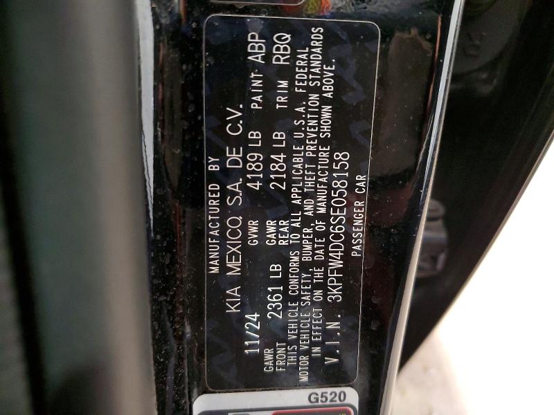Aukcja sprzedaży 2025 Kia K4, vin: 3KPFW4DC6SE058158, numer aukcji: 61699886