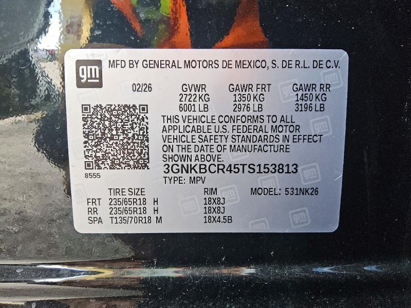Продажа на аукционе авто 2026 Chevrolet Blazer, vin: 3GNKBCR45TS153813, номер лота: 61582696