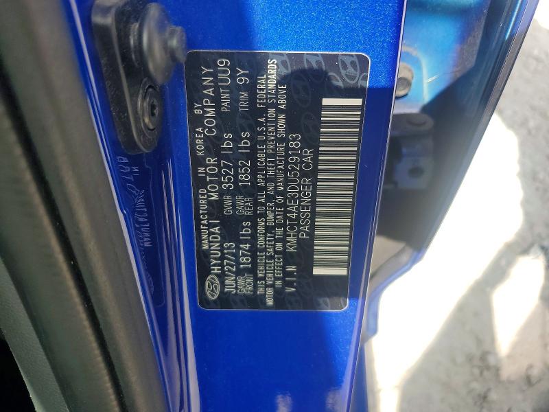 60872796 :رقم المزاد ، KMHCT4AE3DU529183 vin ، 2013 Hyundai Accent مزاد بيع