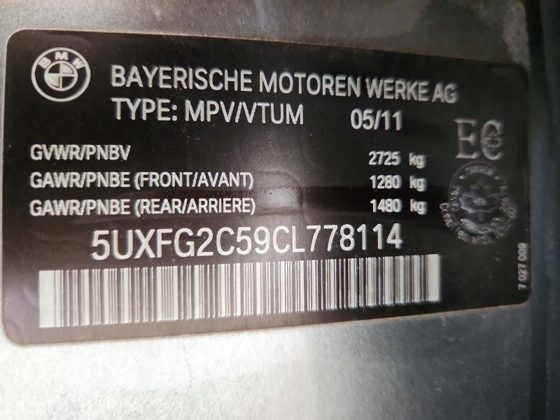 Aukcja sprzedaży 2012 Bmw X6, vin: 5UXFG2C59CL778114, numer aukcji: 62860066