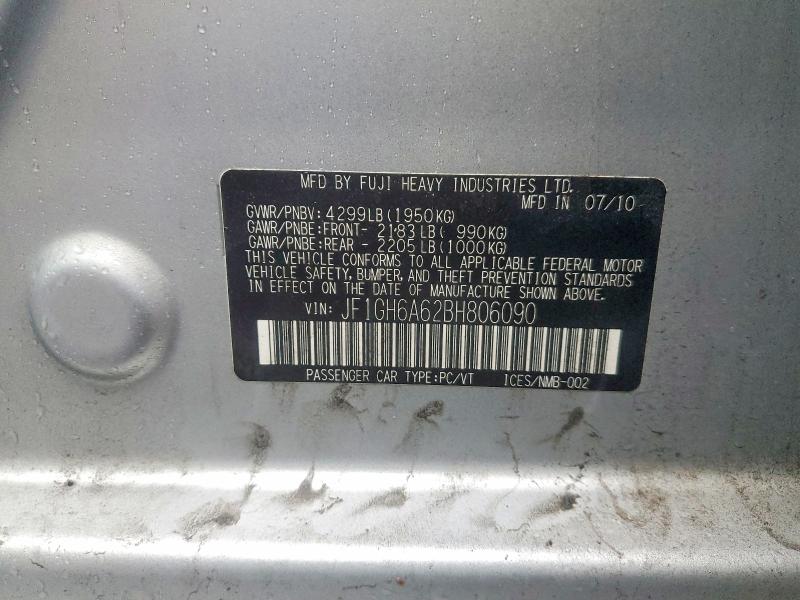 Продажа на аукционе авто 2011 Subaru Impreza, vin: JF1GH6A62BH806090, номер лота: 61581926