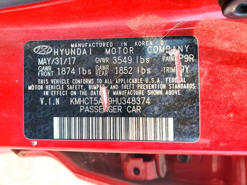 Продаж на аукціоні авто 2017 Hyundai Accent, vin: KMHCT5AE9HU348374, номер лоту: 62692916