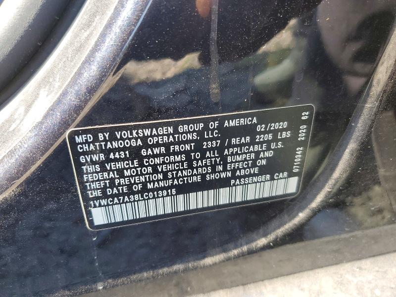 Aukcja sprzedaży 2020 Volkswagen Passat, vin: 1VWCA7A38LC013915, numer aukcji: 59830556
