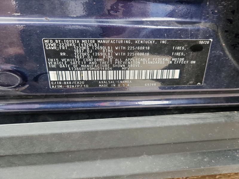 Продажа на аукционе авто 2021 Toyota Rav4 Hybrid, vin: 4T3B6RFV9MU014804, номер лота: 61445656