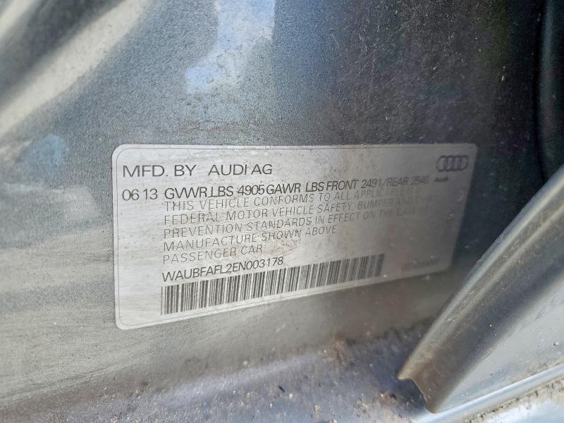 2014 Audi A4 მანქანა იყიდება აუქციონზე, vin: WAUBFAFL2EN003178, აუქციონის ნომერი: 62675766