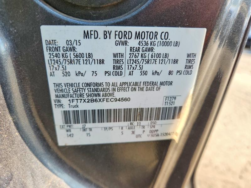 Auction sale of the 2015 Ford F250, vin: 1FT7X2B6XFEC94560, lot number: 62630536