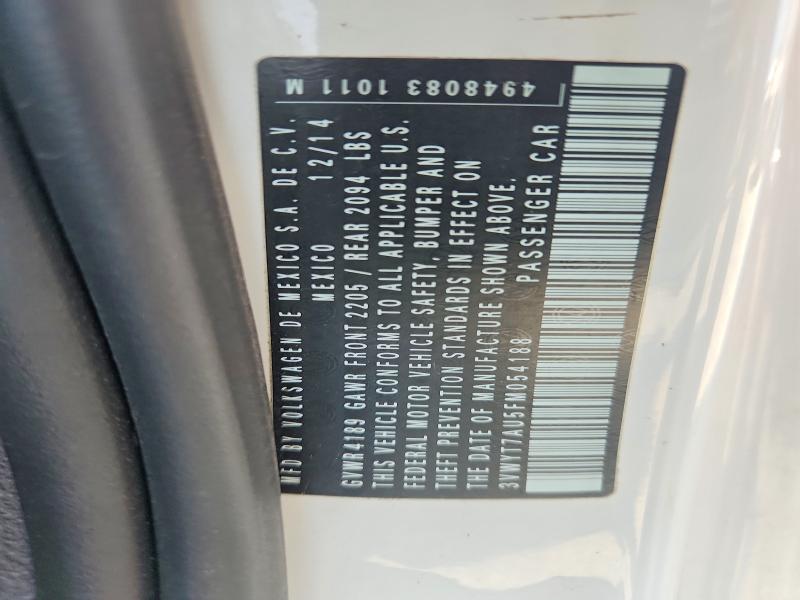 63341486 :رقم المزاد ، 3VWYT7AU5FM054188 vin ، 2015 Volkswagen Gti مزاد بيع