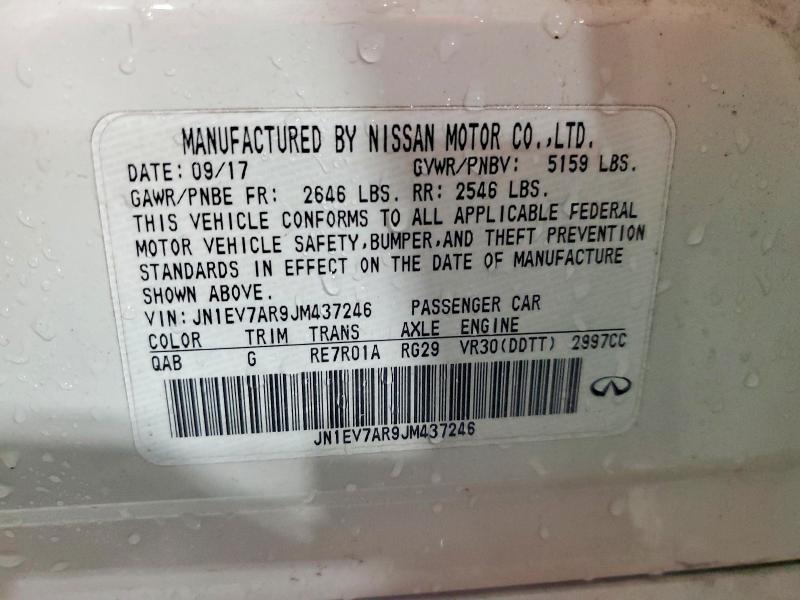 Aukcja sprzedaży 2018 Infiniti Q50, vin: JN1EV7AR9JM437246, numer aukcji: 59873886