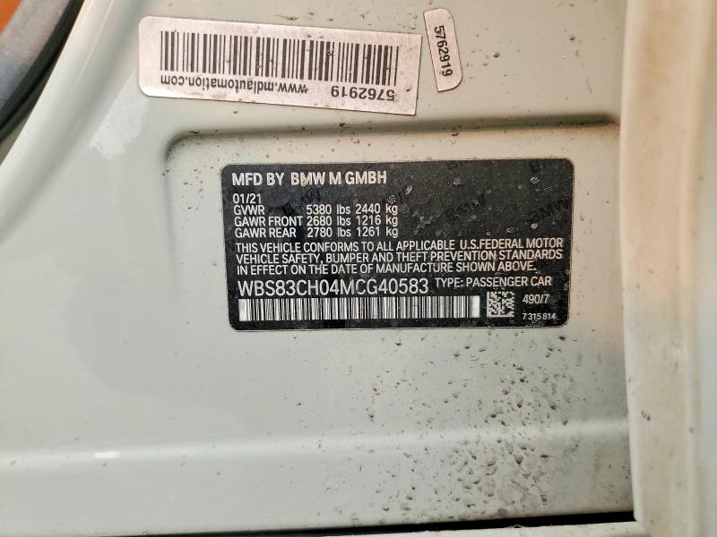 Aukcja sprzedaży 2021 Bmw M5, vin: WBS83CH04MCG40583, numer aukcji: 60167066