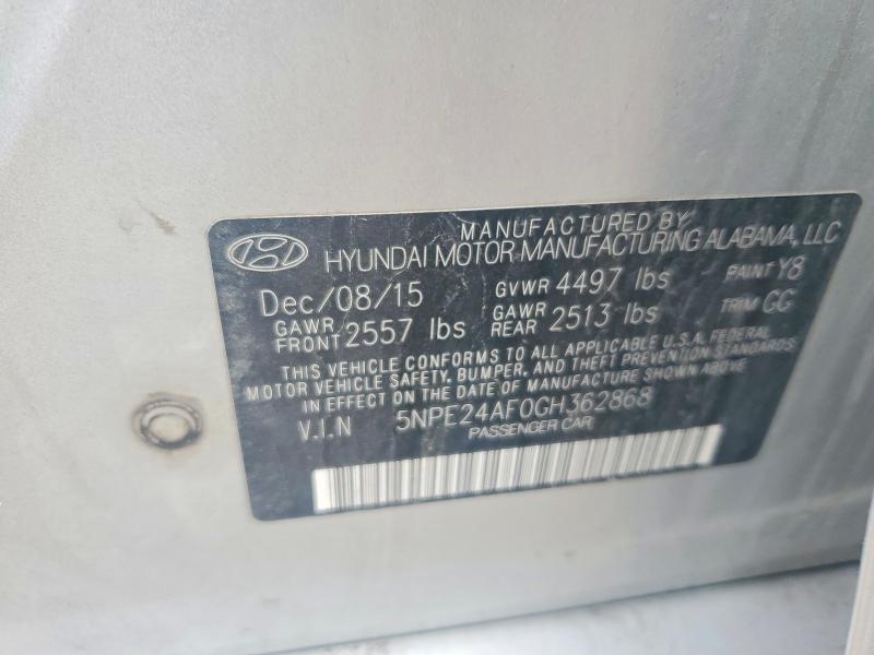 Aukcja sprzedaży 2016 Hyundai Sonata, vin: 5NPE24AF0GH362868, numer aukcji: 62900496